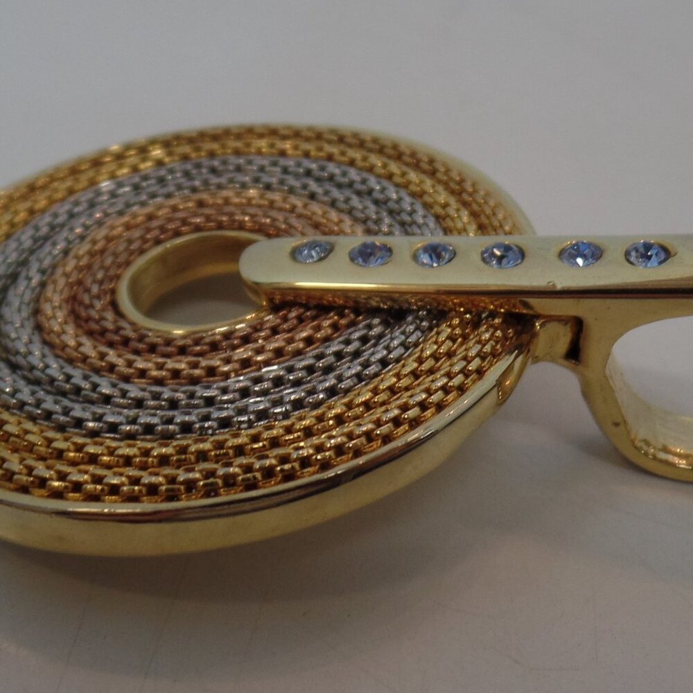 Unbranded Rose Gold, Gold & Silvertone Chain Pendant W Bling Round Apx 1.5" Rnd - Picture 2 of 7